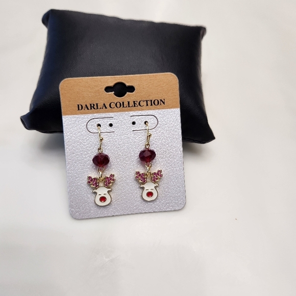 Darla Collection Red Reindeer Earrings - Picture 2 of 4
